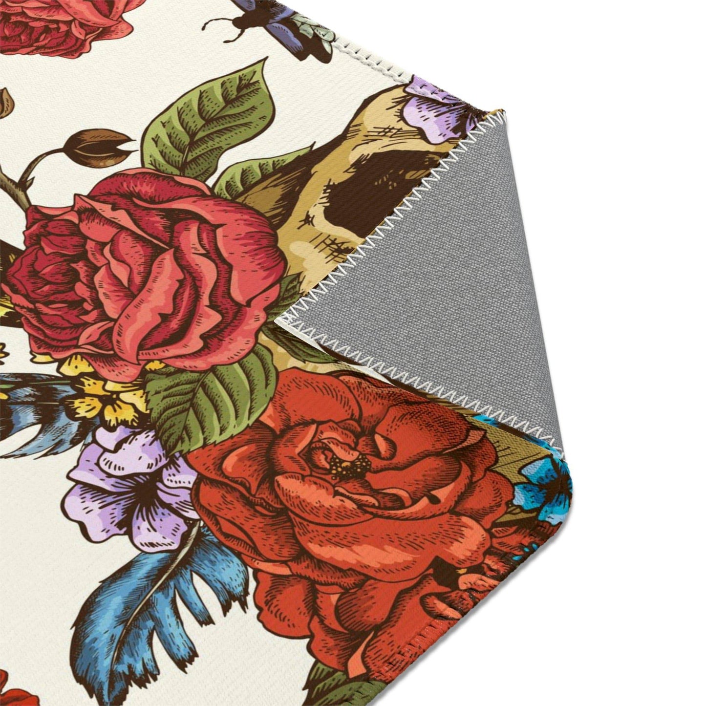 Rosie Skull Vintage style Area Rug - Expressive DeZien