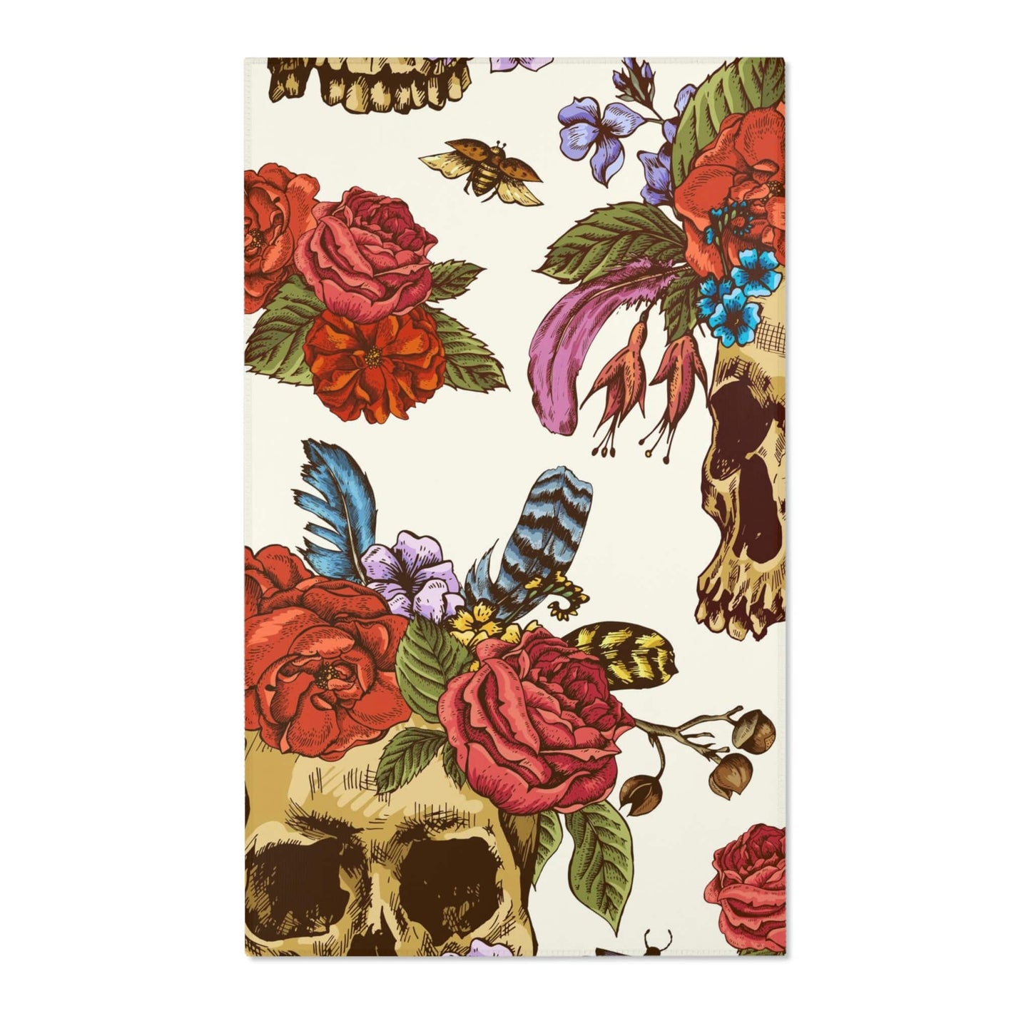 Rosie Skull Vintage style Area Rug - Expressive DeZien
