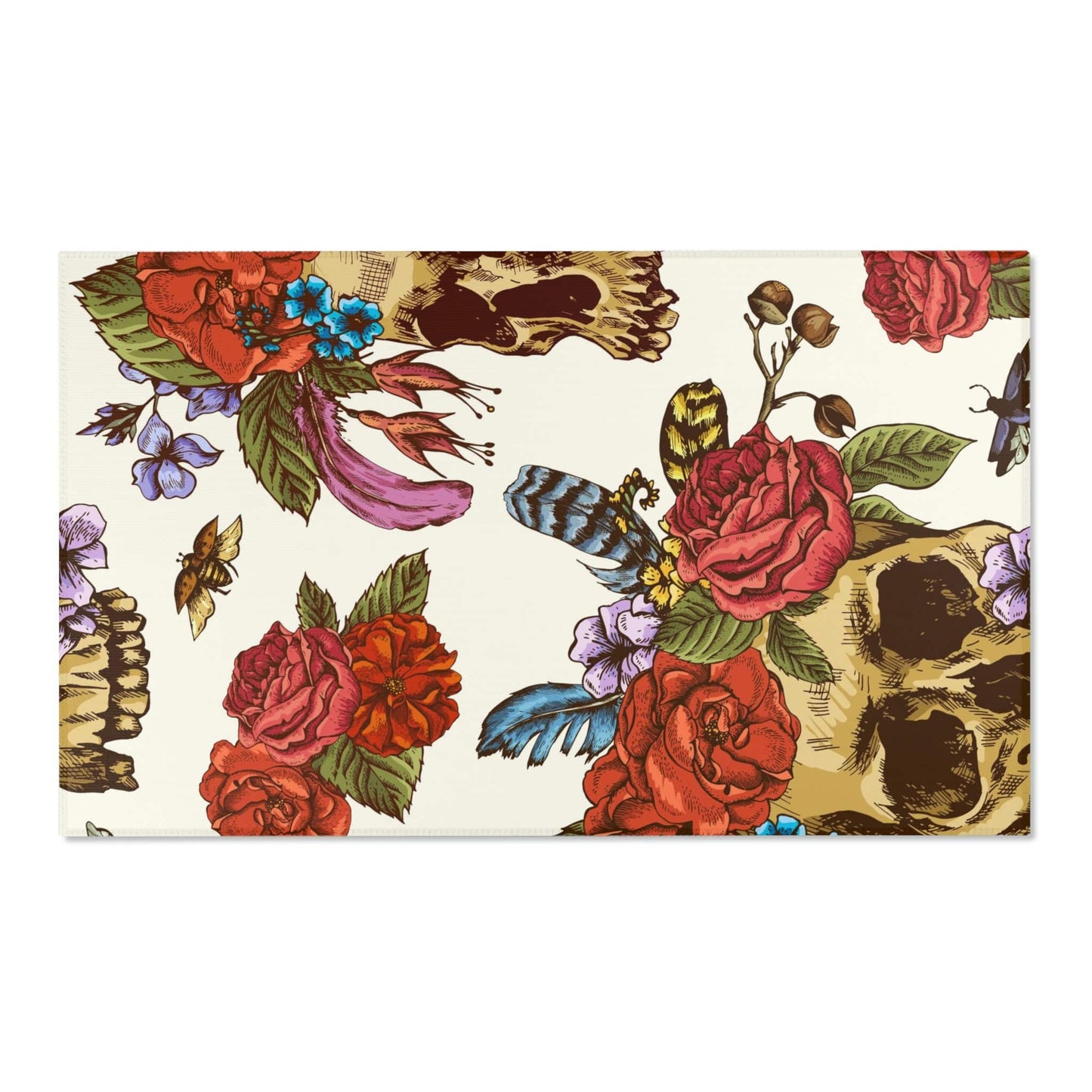 Rosie Skull Vintage style Area Rug - Expressive DeZien
