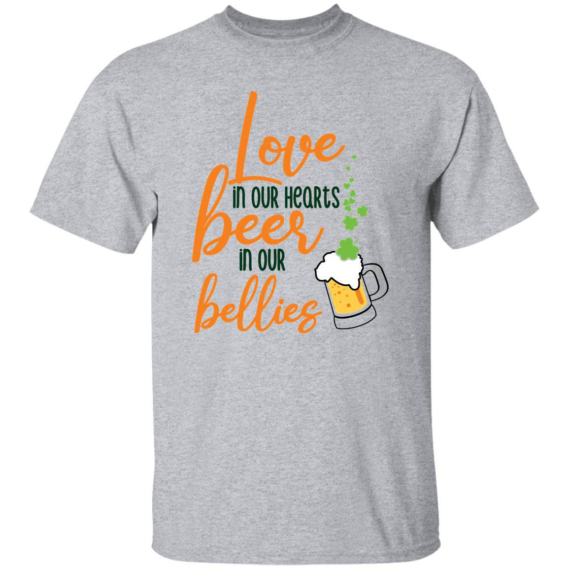 Love in Our Hearts and Beer in Our Bellies Classic T-Shirt - Expressive DeZien