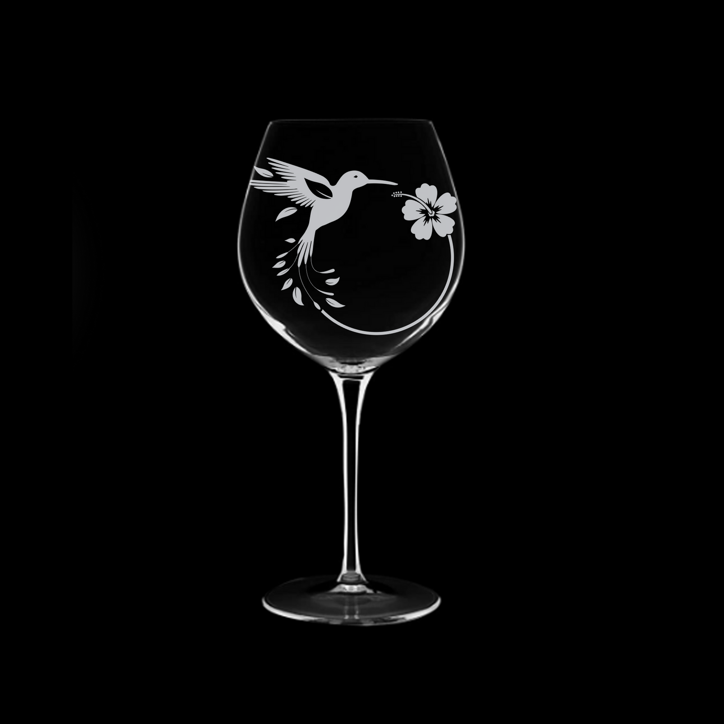 Hand-Etched Hummingbird Wine Glass - Luigi Bormioli Vinoteque - Expressive DeZien 