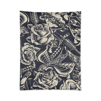 Vintage Tattoo Luxury Polyester Comforter - Soft, Lightweight & Elegant