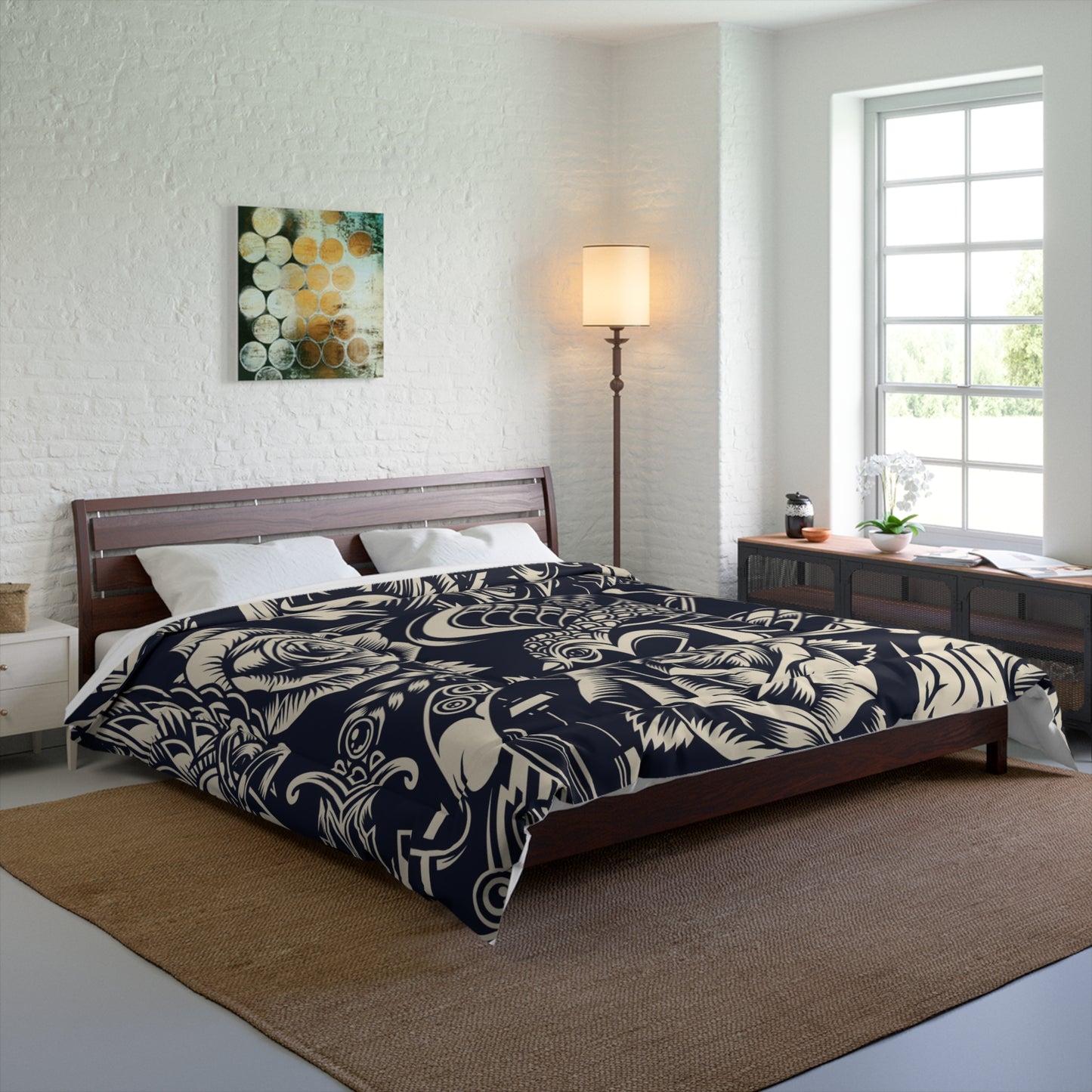 Vintage Tattoo Luxury Polyester Comforter - Soft, Lightweight & Elegant