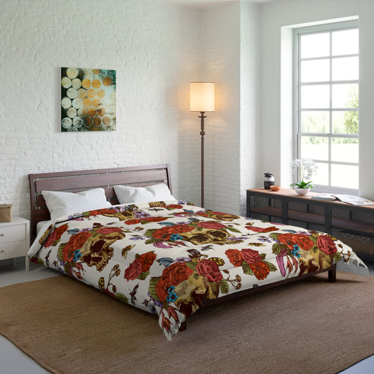 Rosie Skull Luxury Comforter – Soft, Lightweight, and Artist-Designed