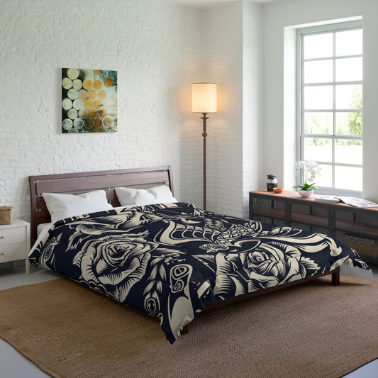 Vintage Tattoo Luxury Polyester Comforter - Soft, Lightweight & Elegant