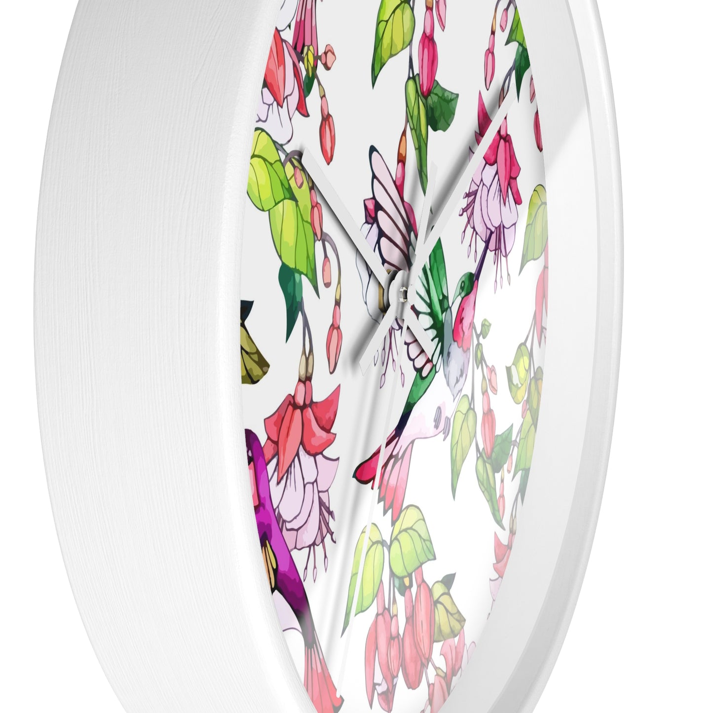 Hummingbird and Fuchsia Wall Clock - Expressive DeZien 