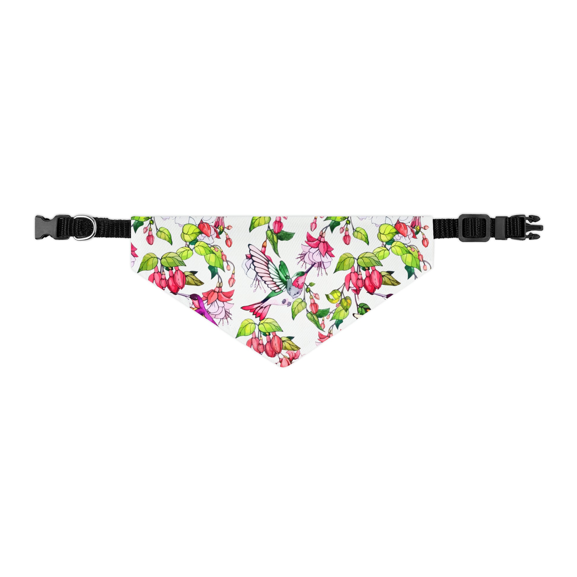 Pet Bandana Collar Hummingbirds and Fuchsia Flower - Expressive DeZien 
