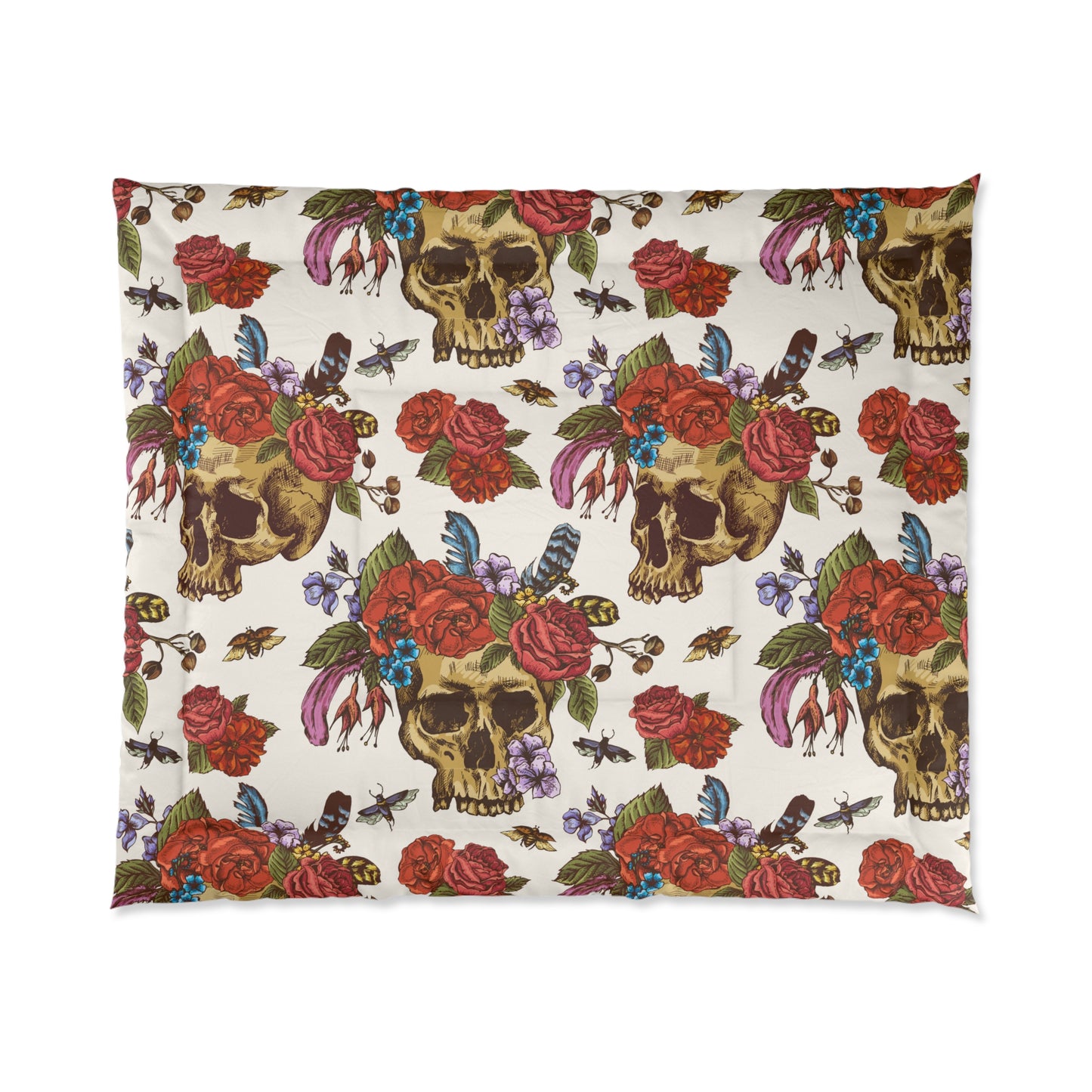 Rosie Skull Luxury Comforter – Soft, Lightweight, and Artist-Designed