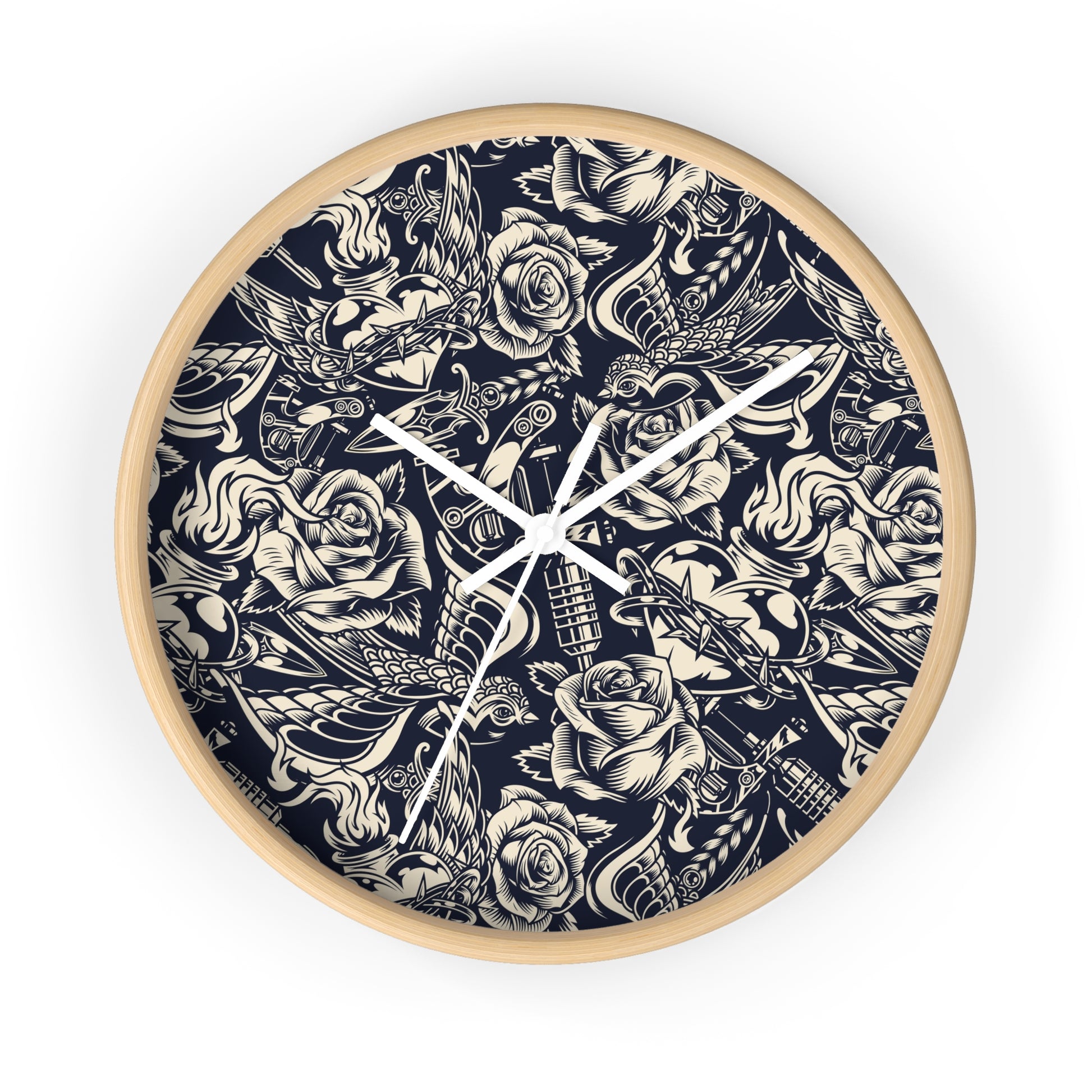 Vintage Tattoo Wood Wall Clock - Expressive DeZien 