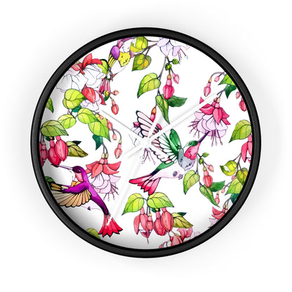 Hummingbird and Fuchsia Wall Clock - Expressive DeZien 