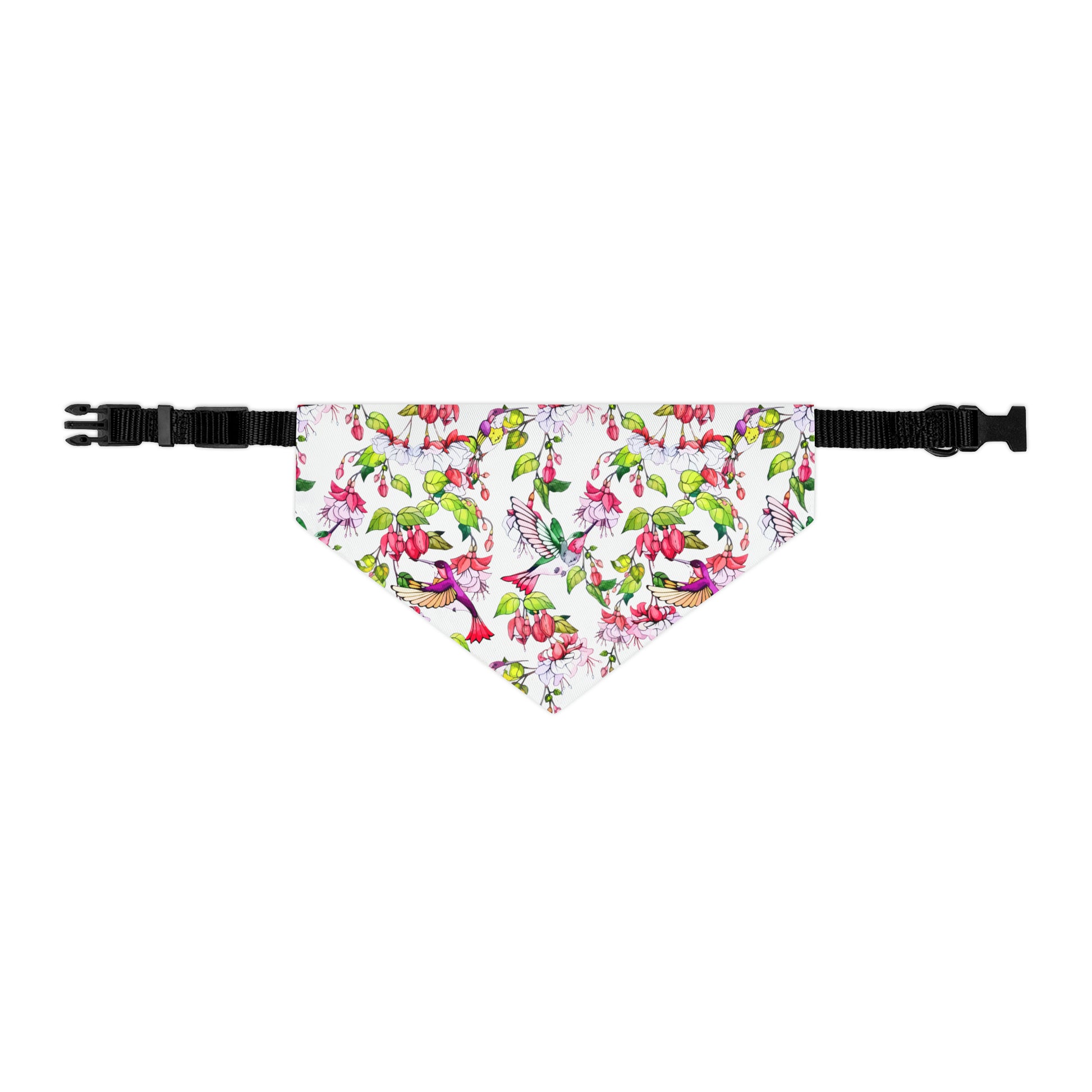 Pet Bandana Collar Hummingbirds and Fuchsia Flower - Expressive DeZien 