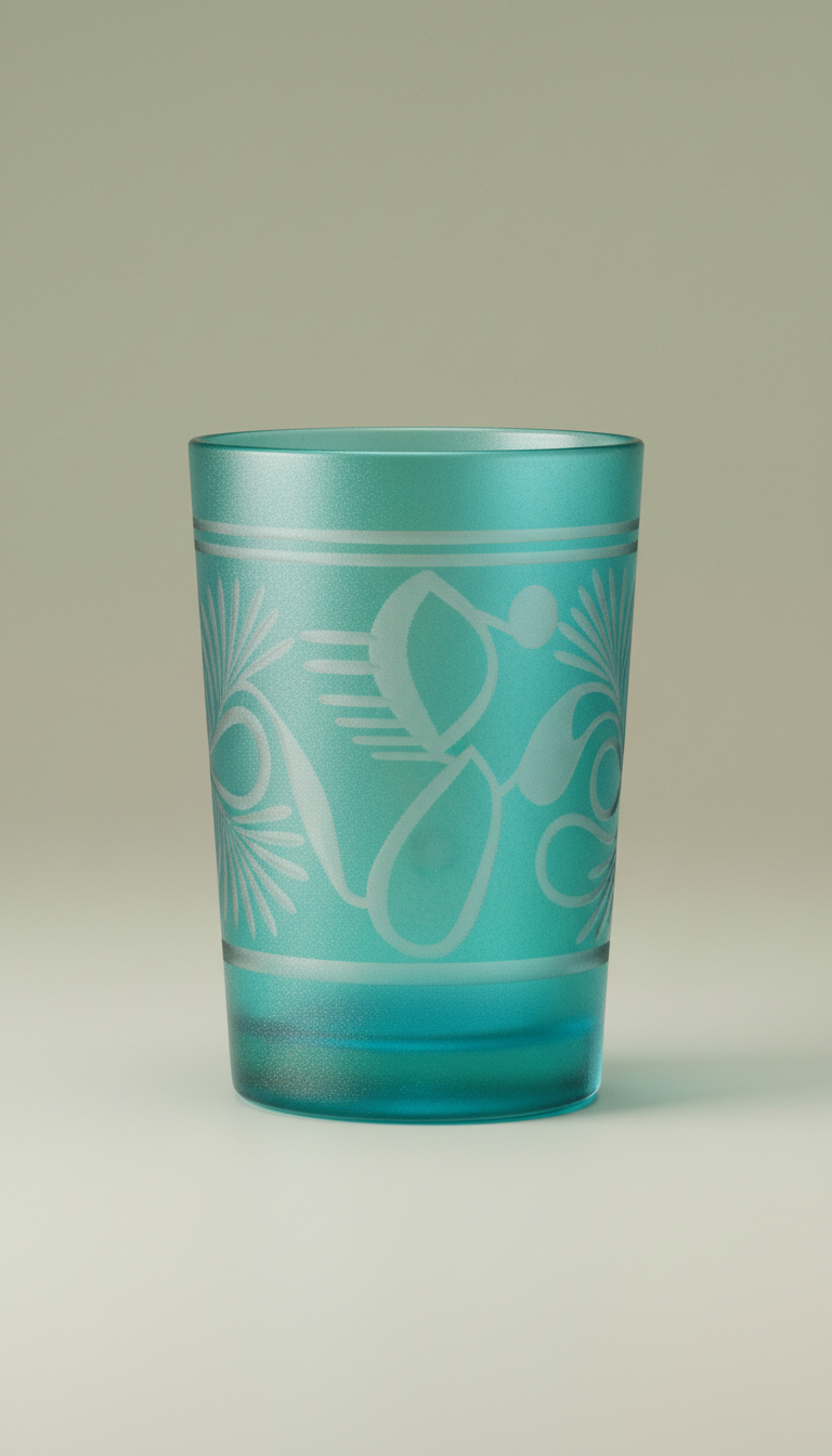 Turquoise Accent Etched Tumbler