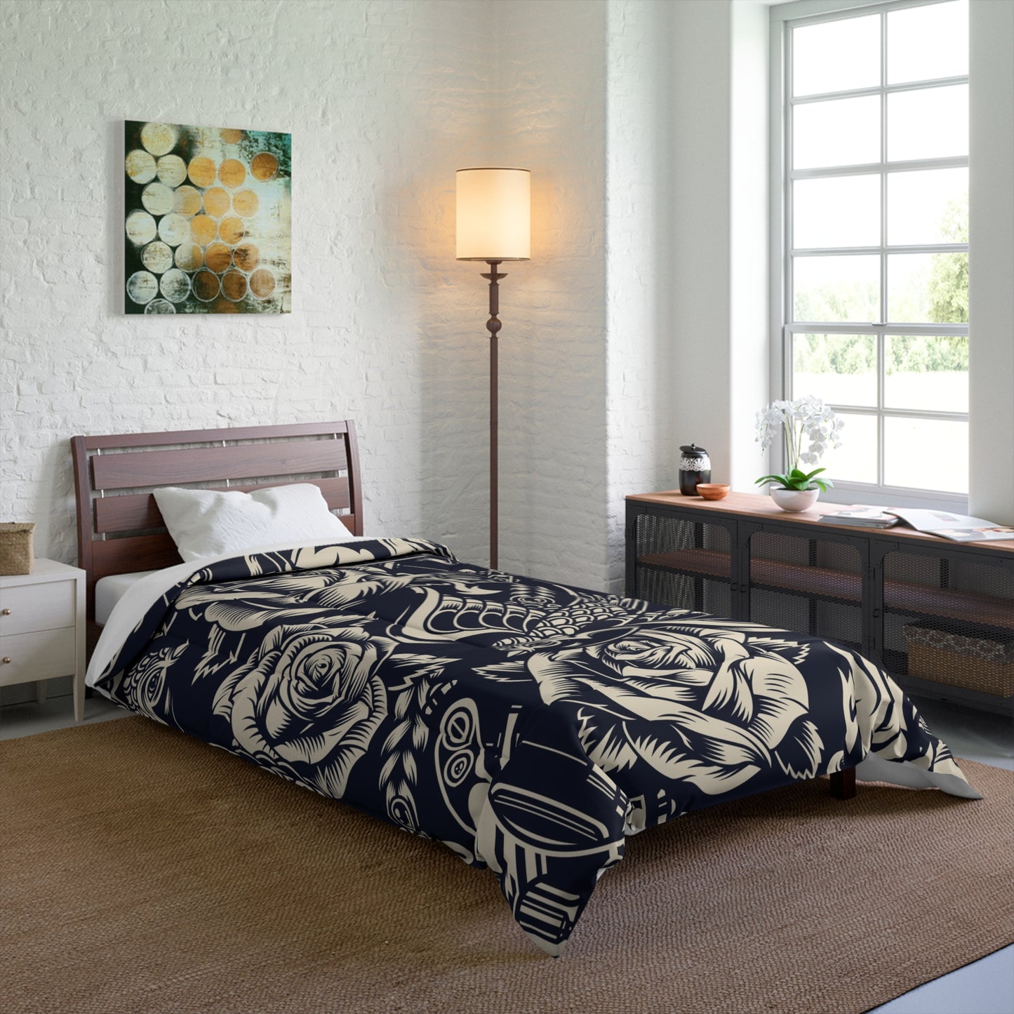 Vintage Tattoo Luxury Polyester Comforter - Soft, Lightweight & Elegant