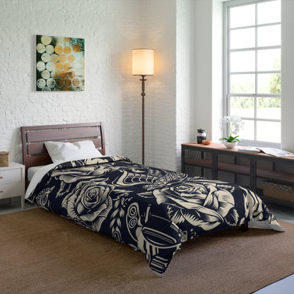Vintage Tattoo Luxury Polyester Comforter - Soft, Lightweight & Elegant