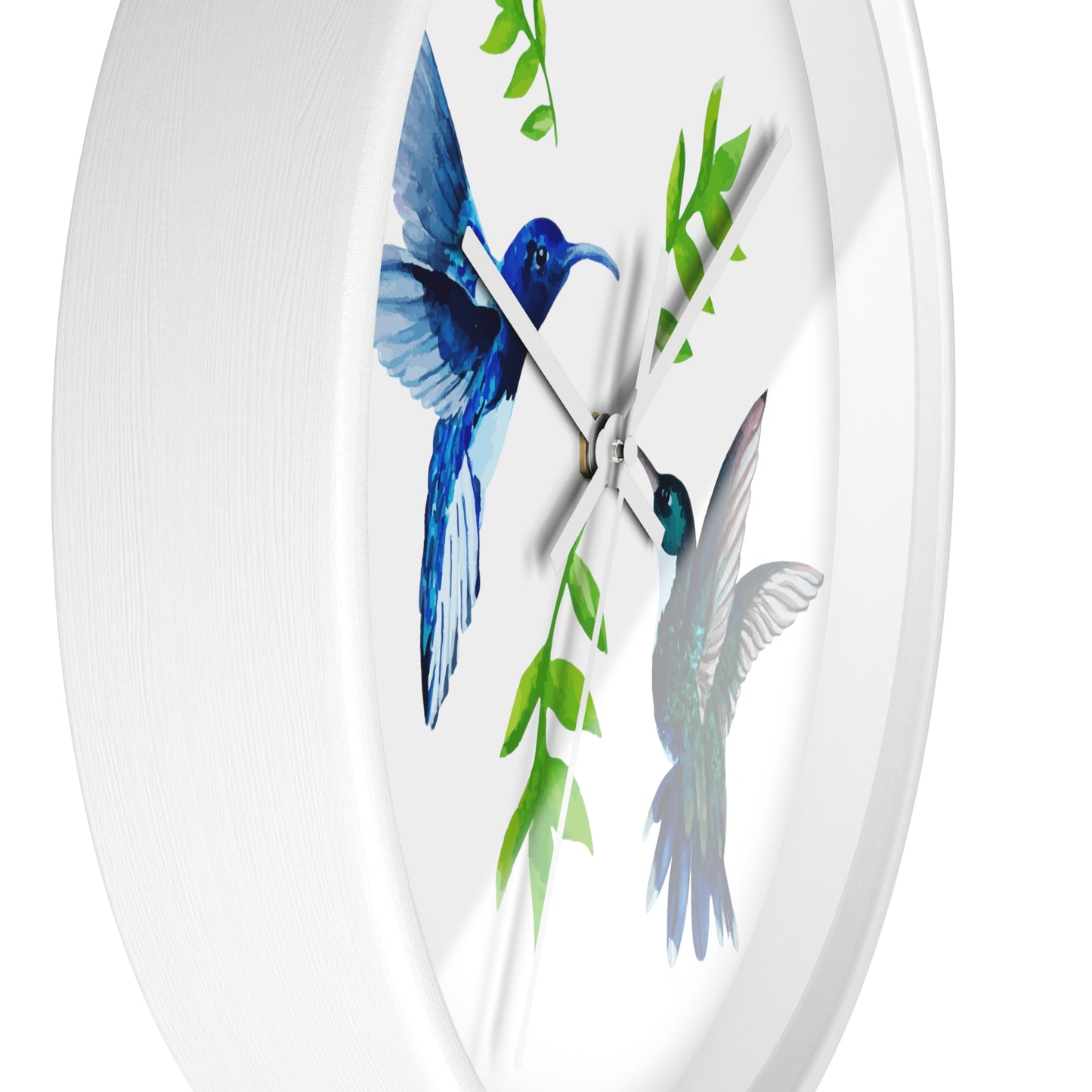 Watercolor Hummingbirds Time Wall Clock - Expressive DeZien 