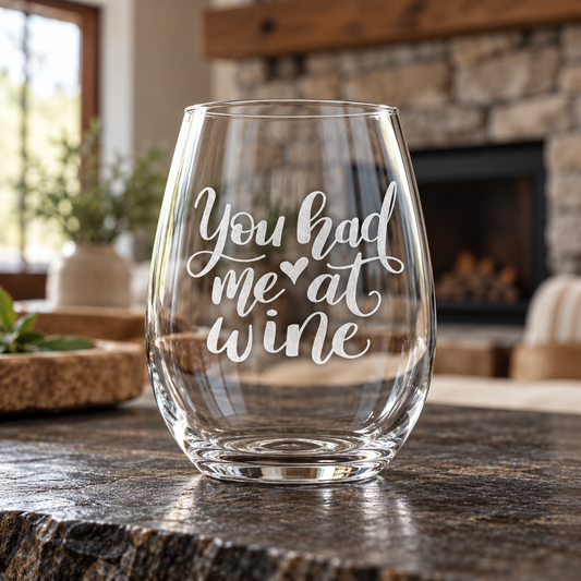 You Had Me at Wine Etched Stemless Wine Glass | 20.5 oz