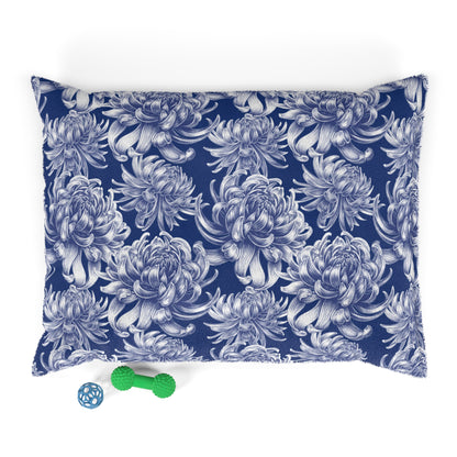 Pet Bed Blue Damask Flower - Expressive DeZien 