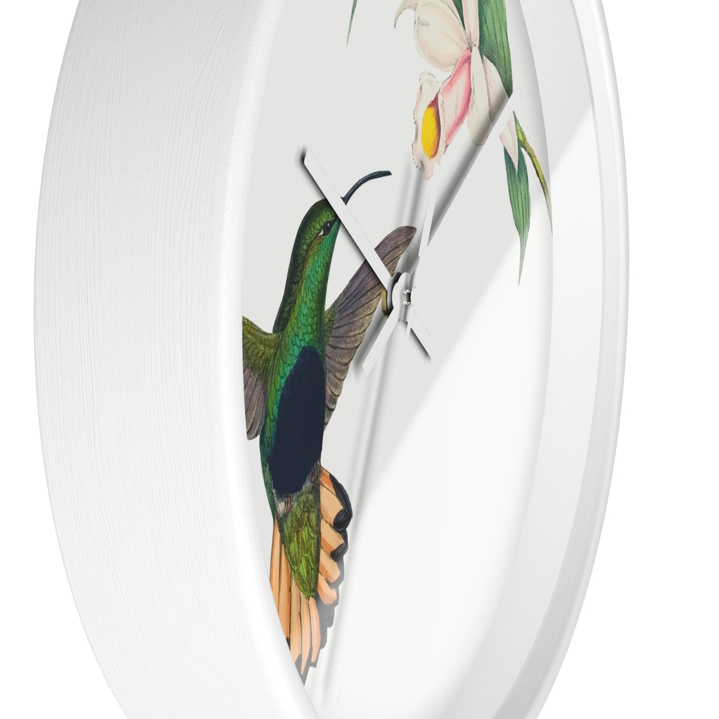 Hummingbird and Orchid Time Wall Clock - Expressive DeZien 