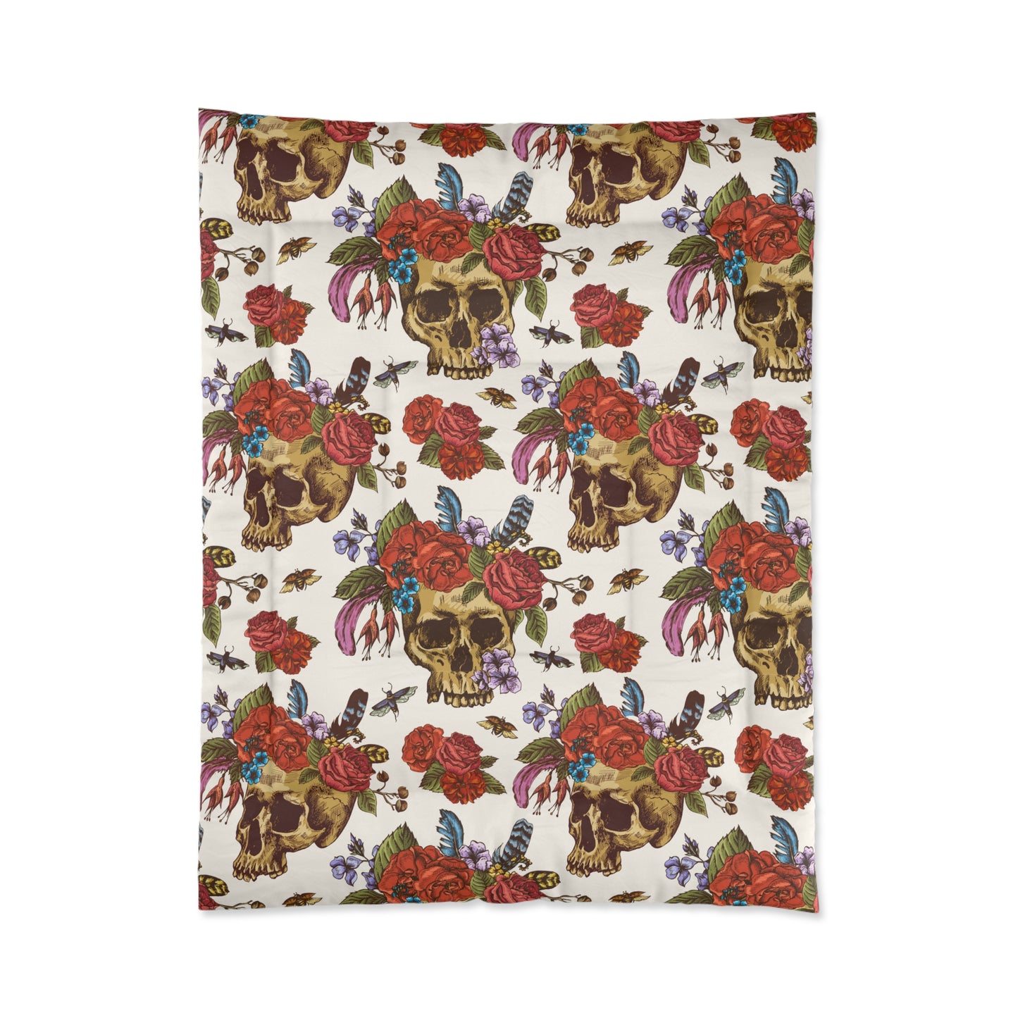 Rosie Skull Luxury Comforter – Soft, Lightweight, and Artist-Designed