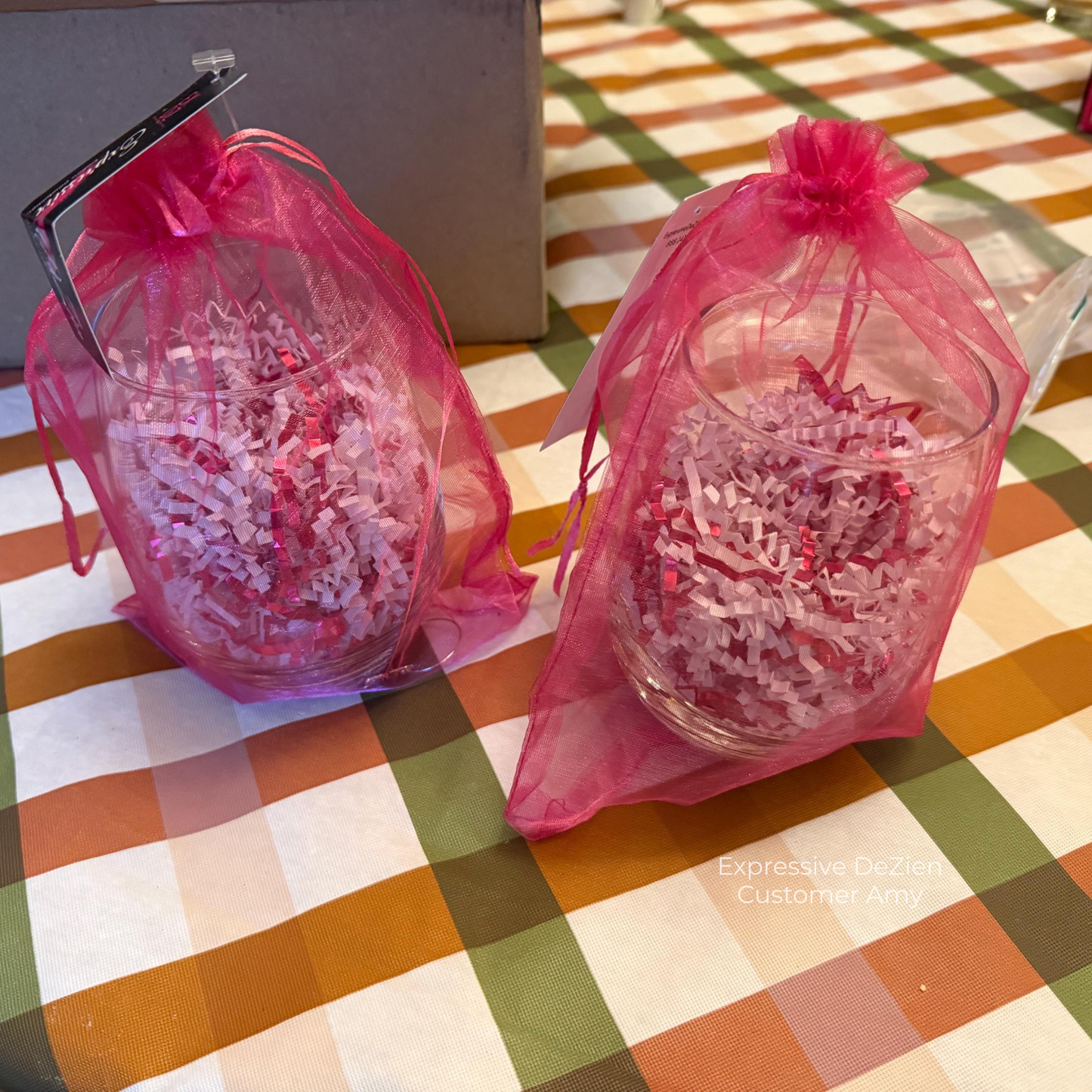 Hand Etched Snowflake Stemless Wine Glass 20.5oz Ice Queen Design Holiday Gift Organza Bag Included