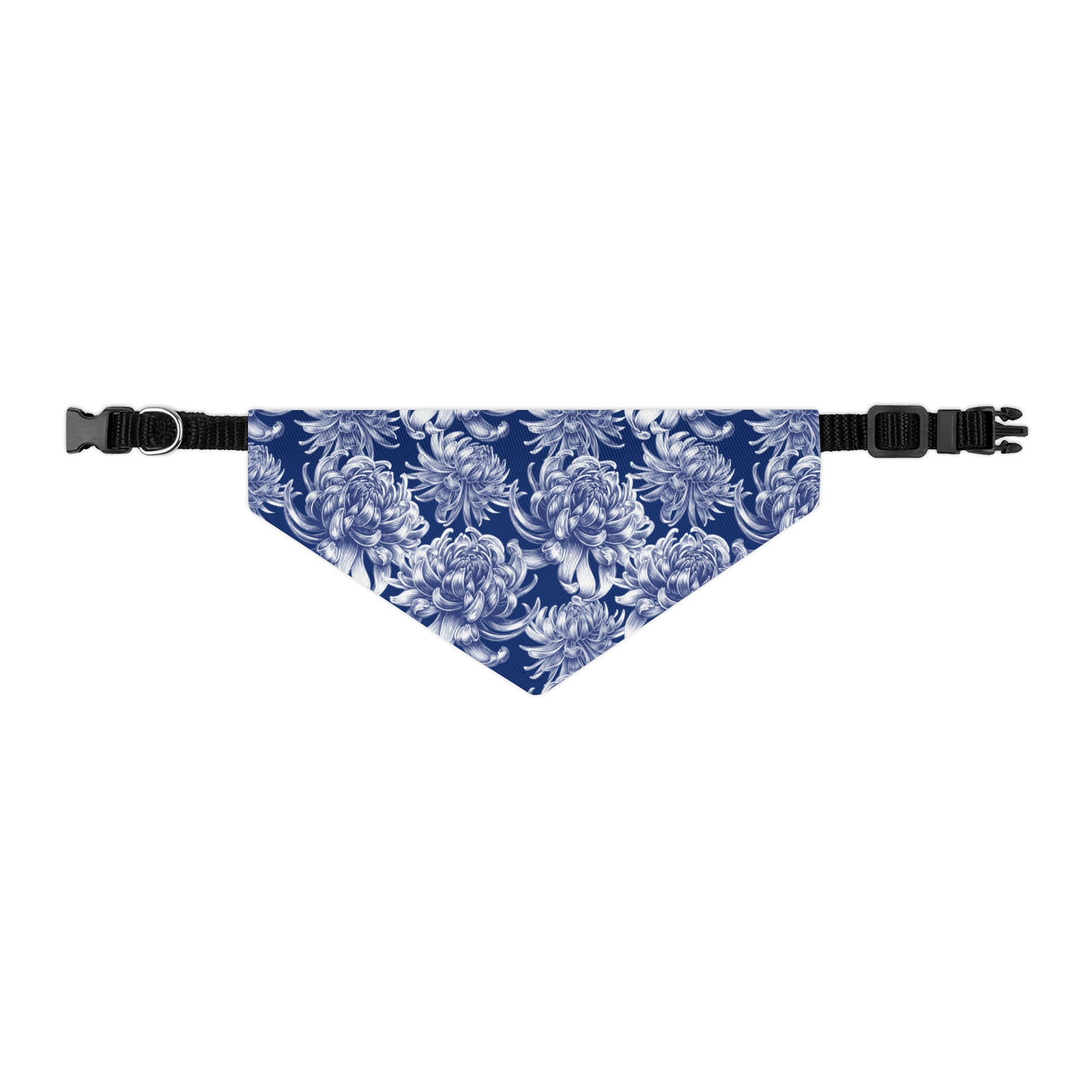 Pet Bandana Collar Blue Damask Flower - Expressive DeZien 