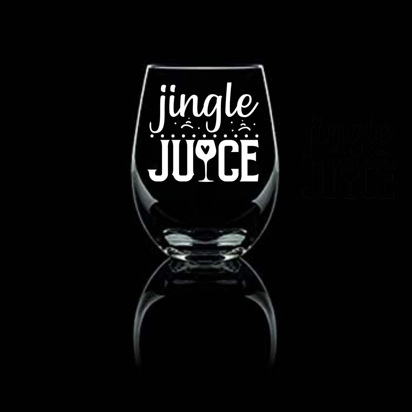 Sassy Jingle Juice Etched Stemless Wine Glass 20.5oz | Christmas Wine Glasses - Expressive DeZien 