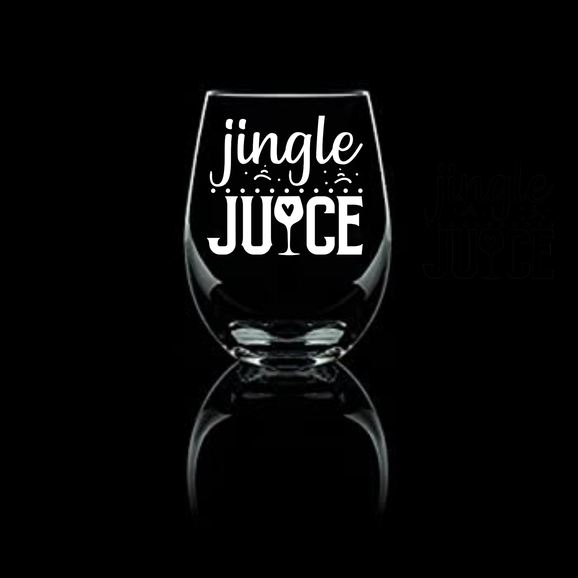 Sassy Jingle Juice Etched Stemless Wine Glass 20.5oz | Christmas Wine Glasses - Expressive DeZien 
