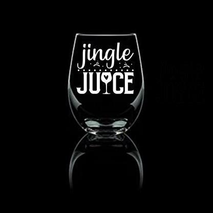 Sassy Jingle Juice Etched Stemless Wine Glass 20.5oz | Christmas Wine Glasses - Expressive DeZien 