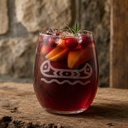 River Canoe Etched Stemless Wine Glass | 20.5 oz