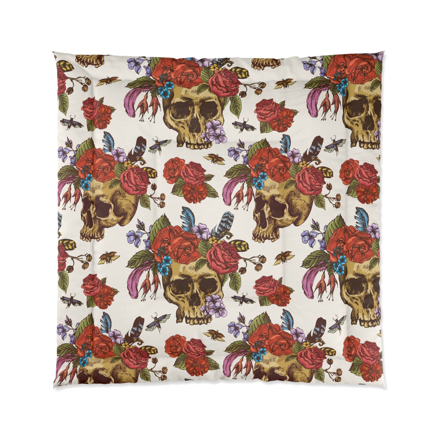 Rosie Skull Luxury Comforter – Soft, Lightweight, and Artist-Designed