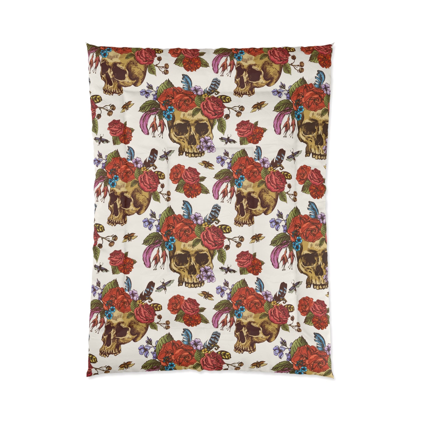 Rosie Skull Luxury Comforter – Soft, Lightweight, and Artist-Designed