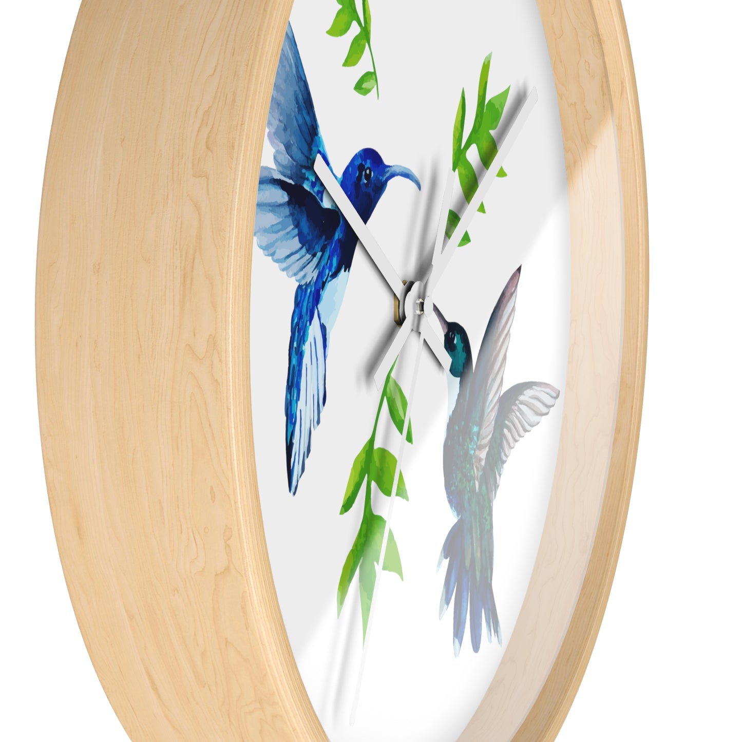 Watercolor Hummingbirds Time Wall Clock - Expressive DeZien 