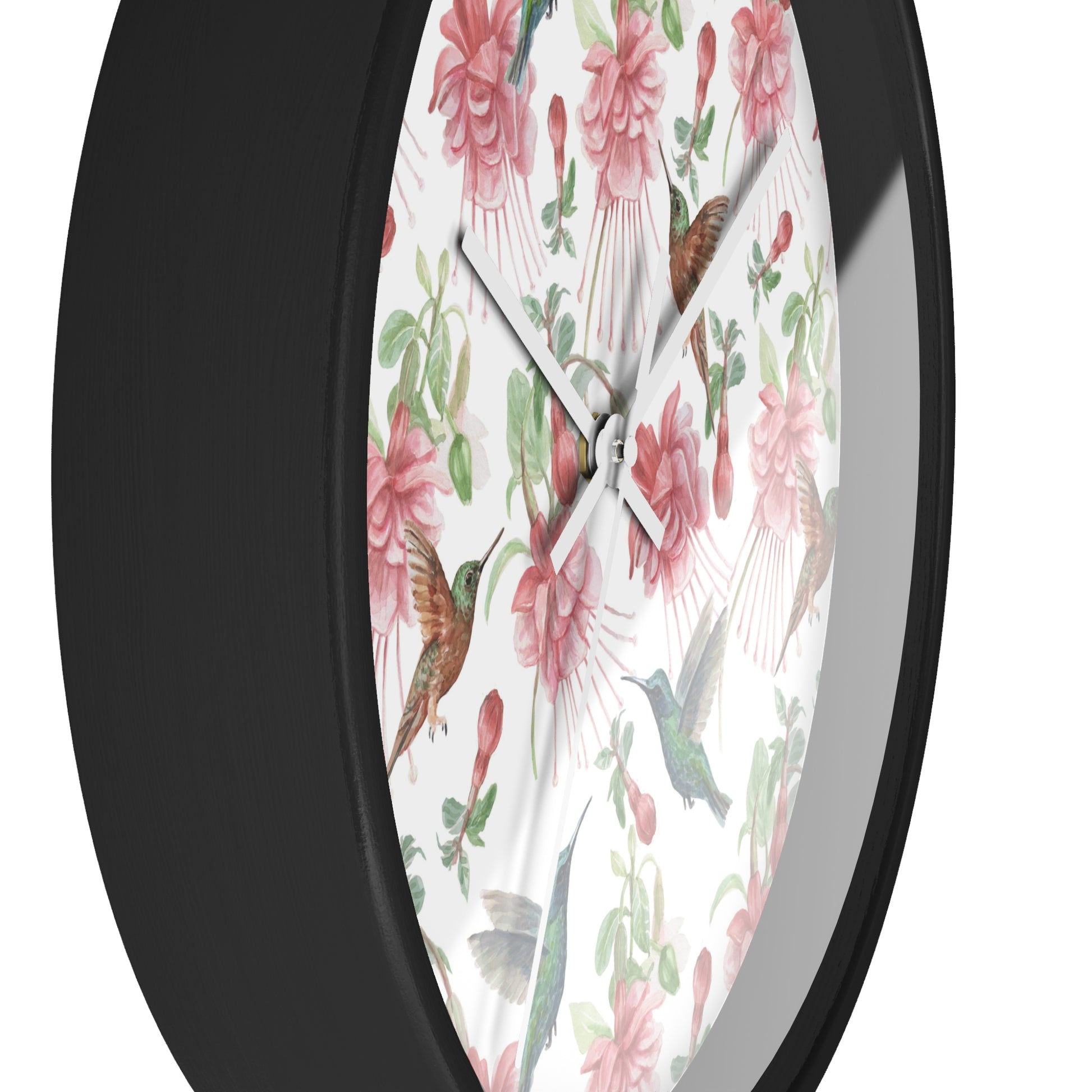 Hummingbird and Fuchsia Time Wall Clock - Expressive DeZien 