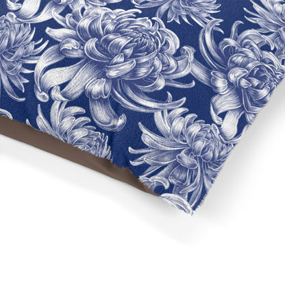 Pet Bed Blue Damask Flower - Expressive DeZien 