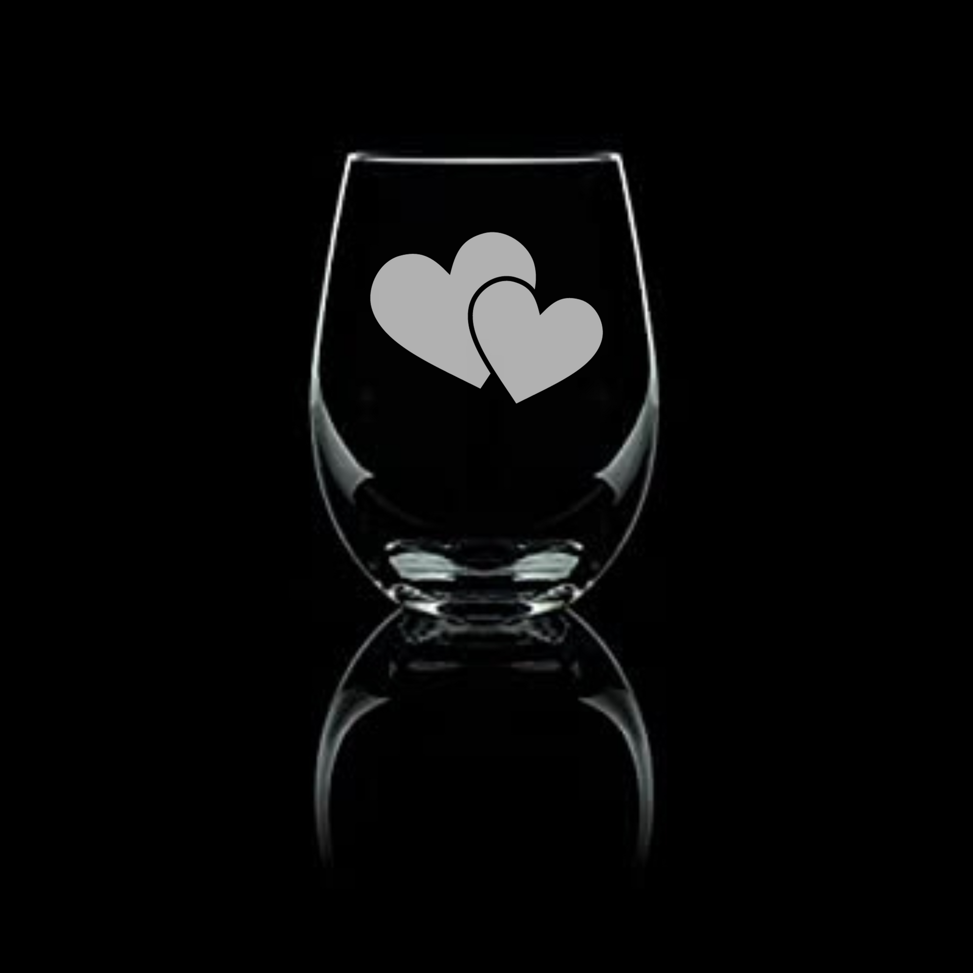 Overlapping Hearts Wine Glass 20.5oz | Symbol of Everlasting Love - Expressive DeZien 