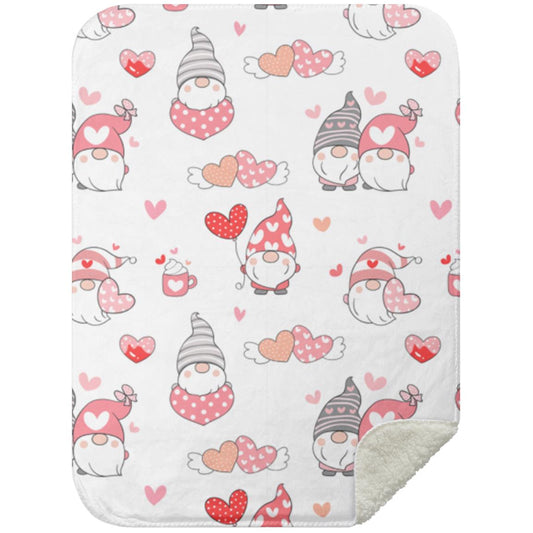 Valentine Gnomie Love Premium Sherpa Blanket 30x40 - Expressive DeZien 