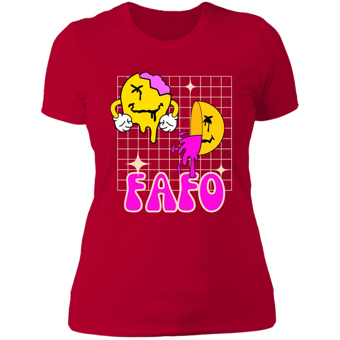 FAFO Fun Colorful Retro Ladies' Boyfriend T-Shirt - Expressive DeZien 