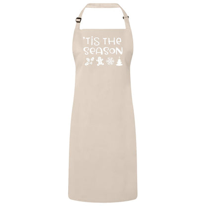 Tis the Season Christmas Bib Apron – Fun Baking Design, Eco-Friendly, Adjustable Neck