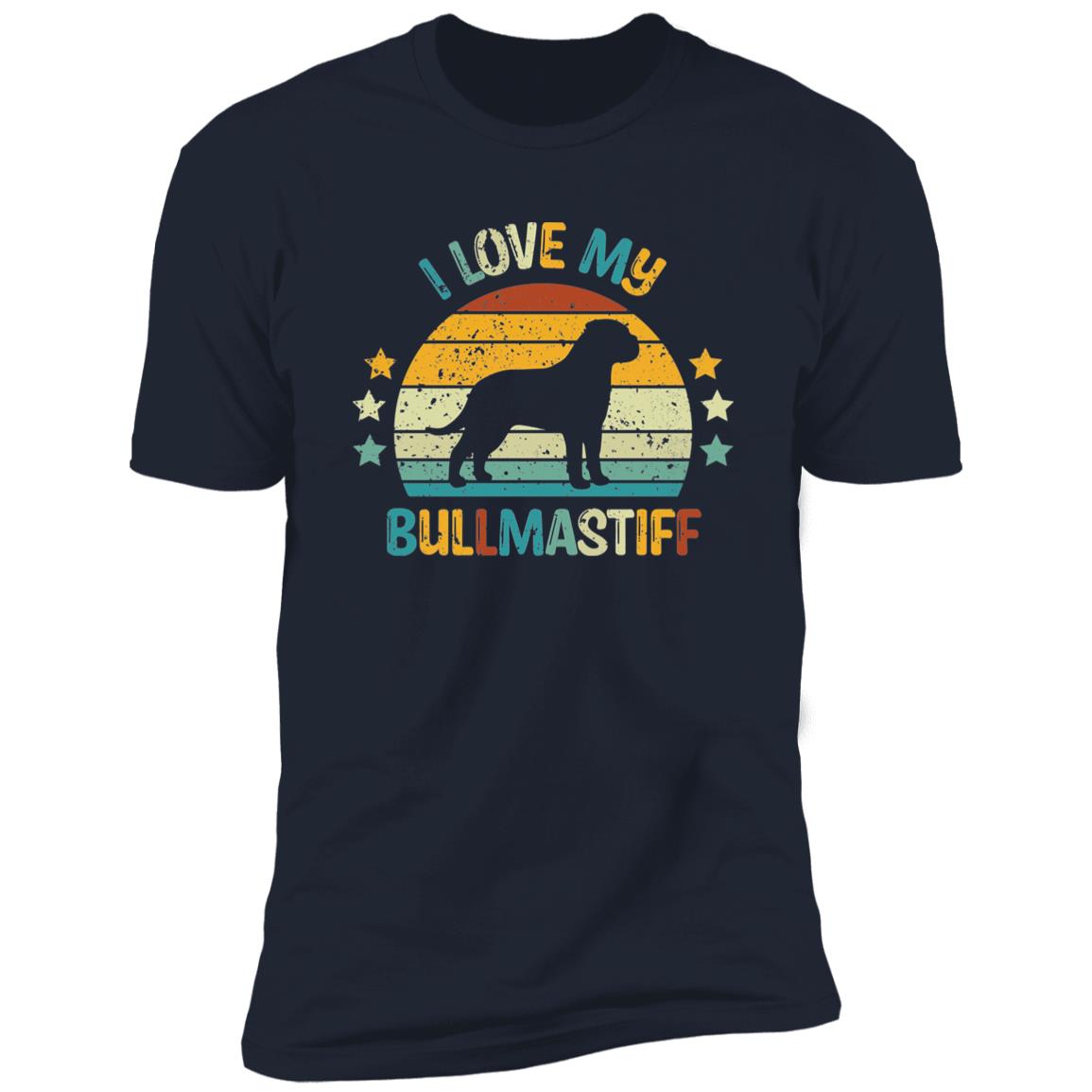 Bullmastiff Silhouette Vintage Retro T-Shirt - Expressive DeZien 