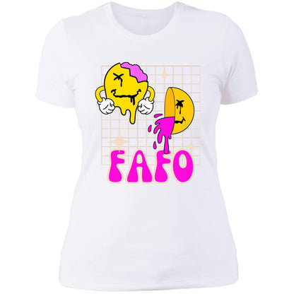 FAFO Fun Colorful Retro Ladies' Boyfriend T-Shirt - Expressive DeZien 