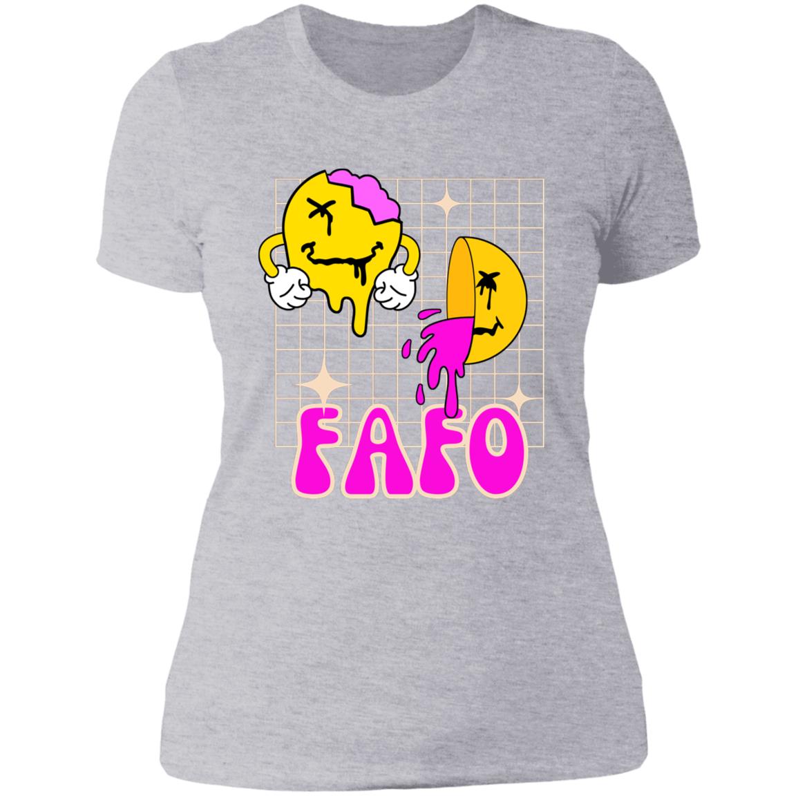 FAFO Fun Colorful Retro Ladies' Boyfriend T-Shirt - Expressive DeZien 