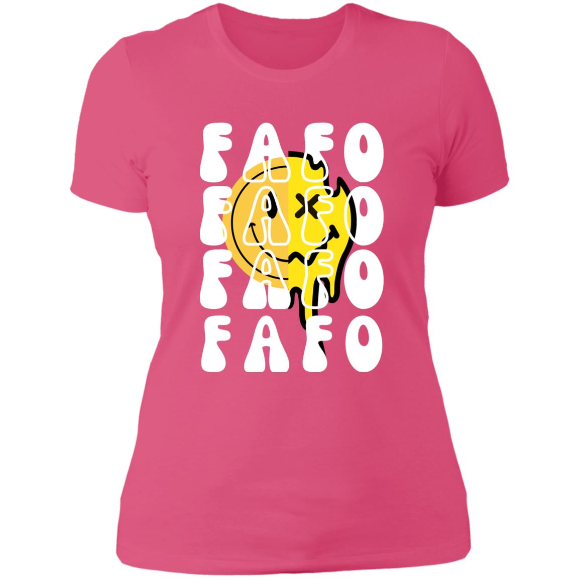 FAFO Retro Smile Ladies' Boyfriend T-Shirt - Expressive DeZien 