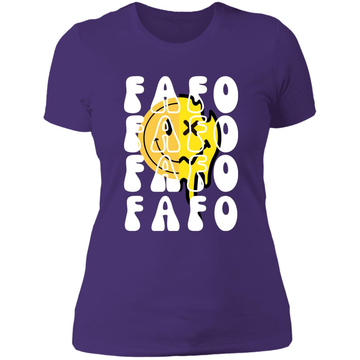 FAFO Retro Smile Ladies' Boyfriend T-Shirt - Expressive DeZien 