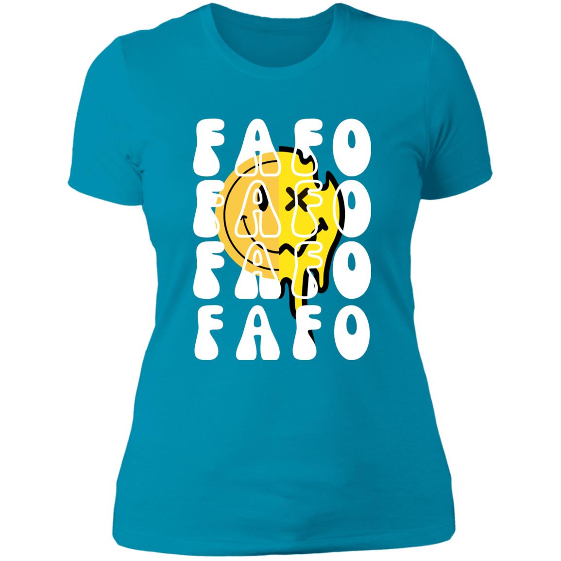 FAFO Retro Smile Ladies' Boyfriend T-Shirt - Expressive DeZien 