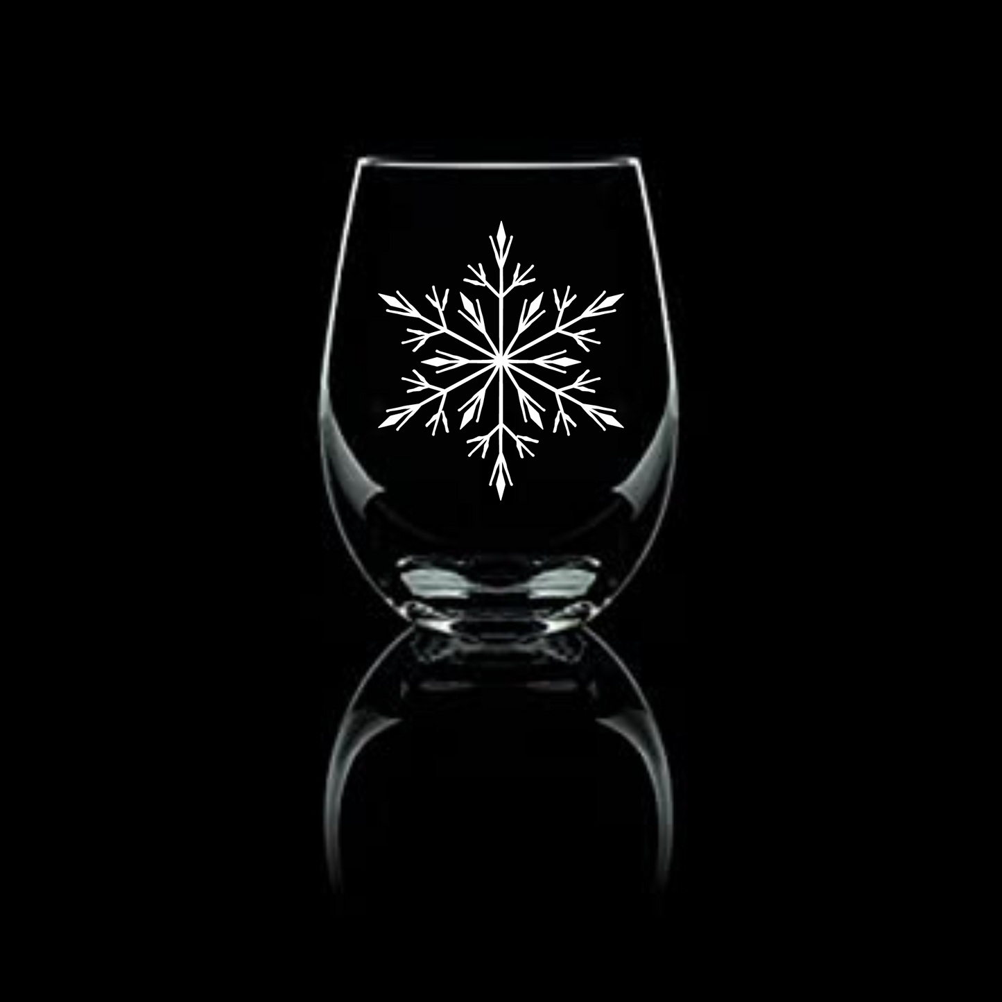 Ice Queen Etched Stemless Wine Glass 20.5oz | Snowflake Wine Glasses - Expressive DeZien 