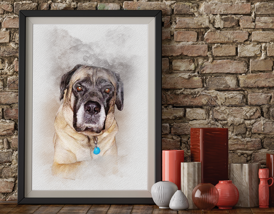 Custom Watercolor Satin Portrait Poster - Expressive DeZien 