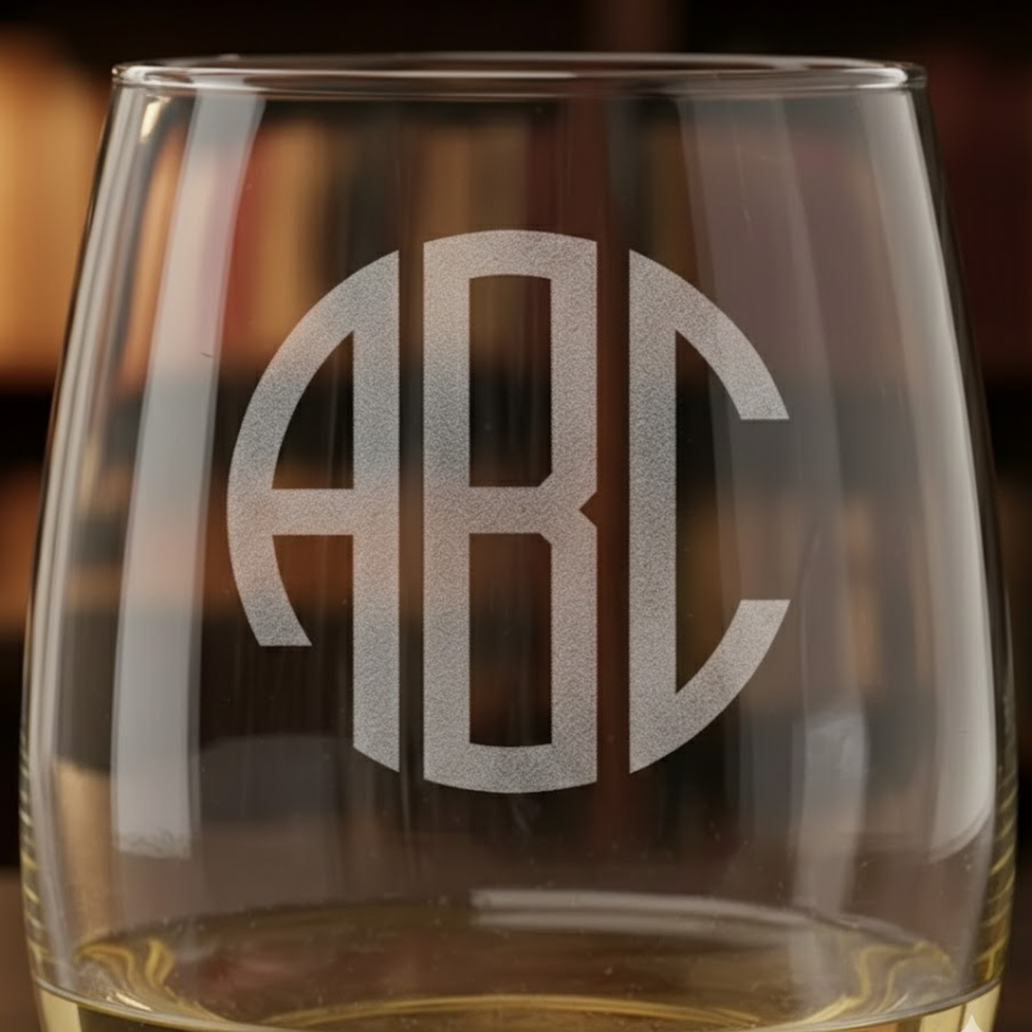 Custom Engraved 20.5oz Stemless Wine Glass - Personalized Wedding or Anniversary Gift