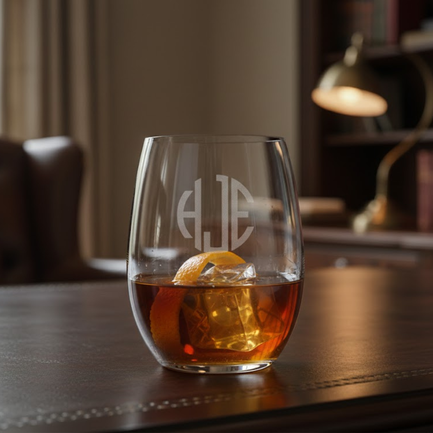 Custom Engraved 20.5oz Stemless Wine Glass - Personalized Wedding or Anniversary Gift