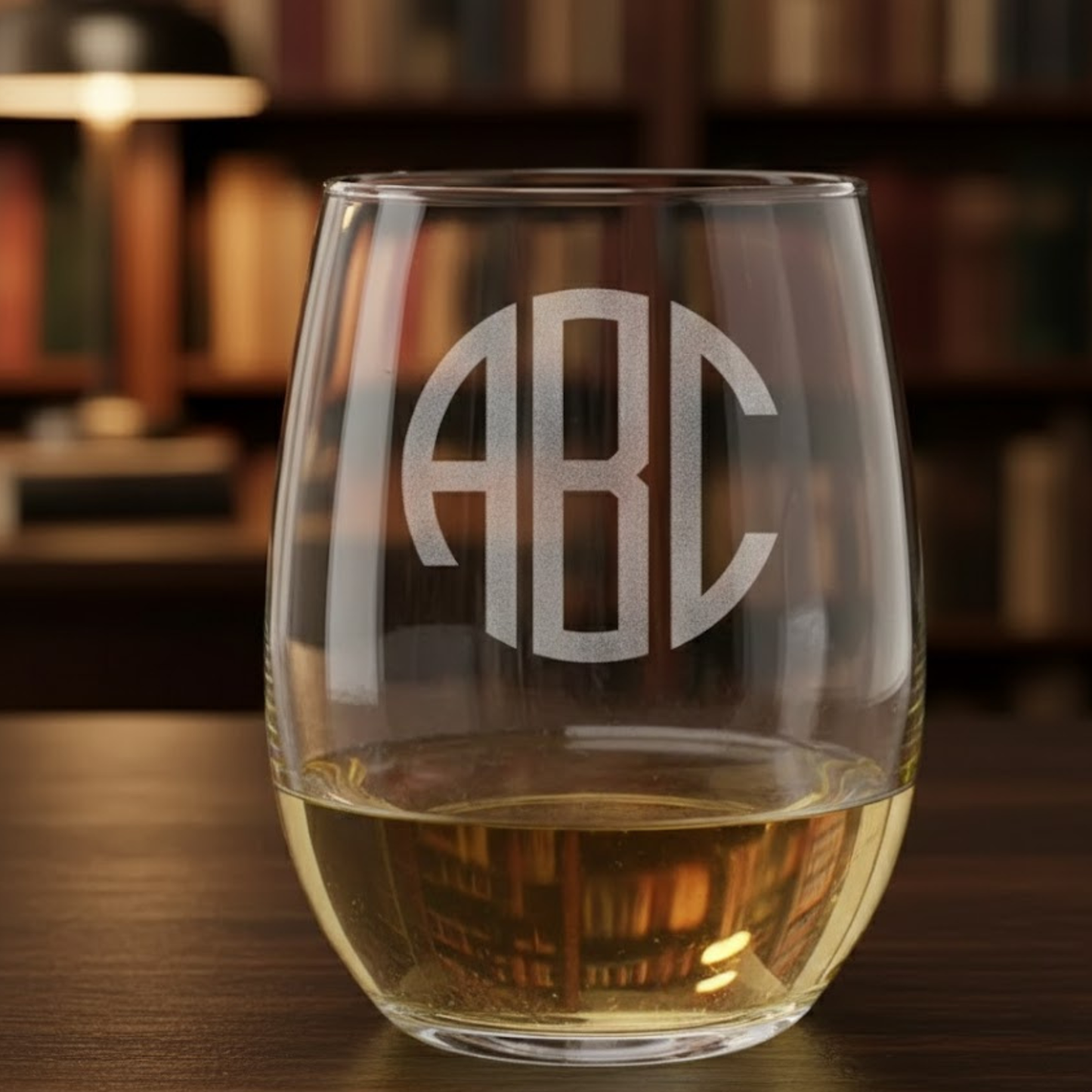 Custom Engraved 20.5oz Stemless Wine Glass - Personalized Wedding or Anniversary Gift