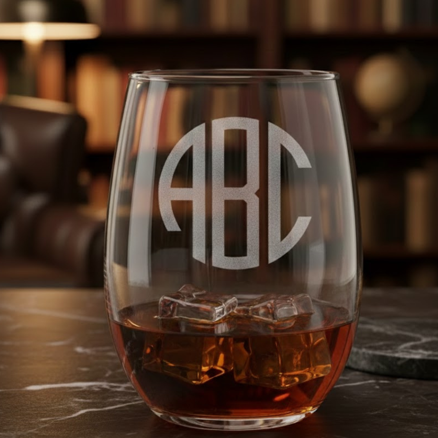 Custom Engraved 20.5oz Stemless Wine Glass - Personalized Wedding or Anniversary Gift